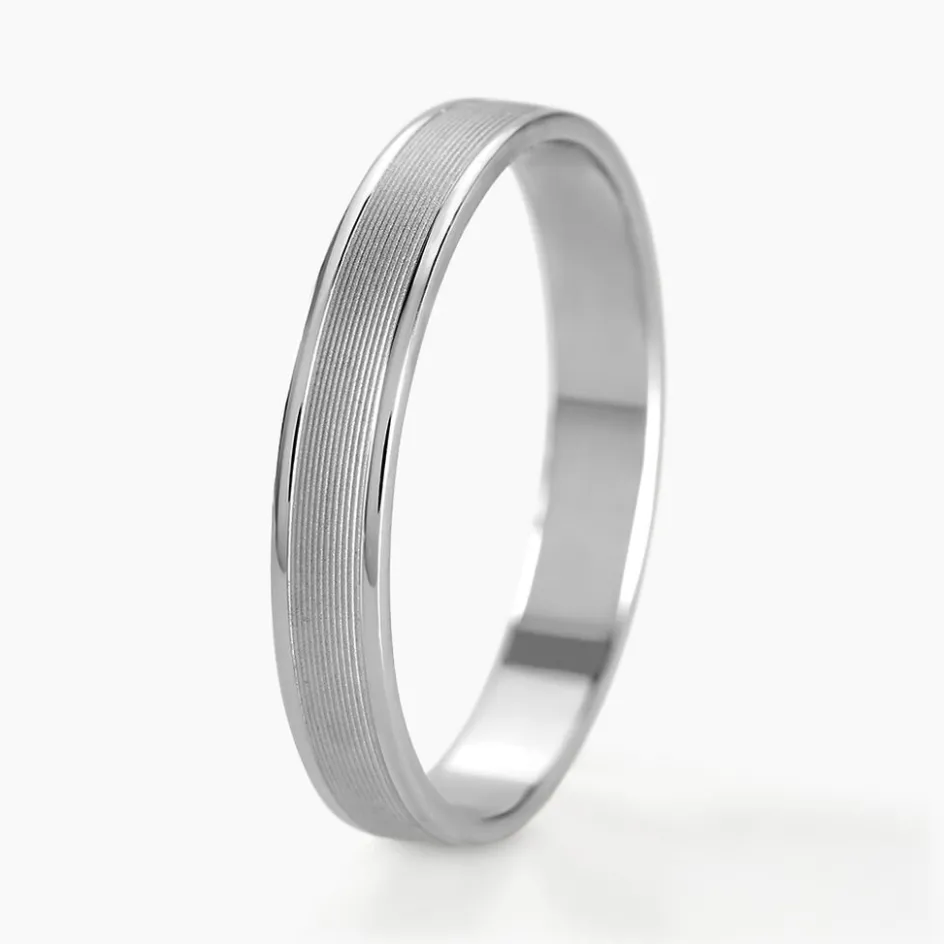 Histoire d'Or Alliance Aelyne Ruban Plat Argent Blanc