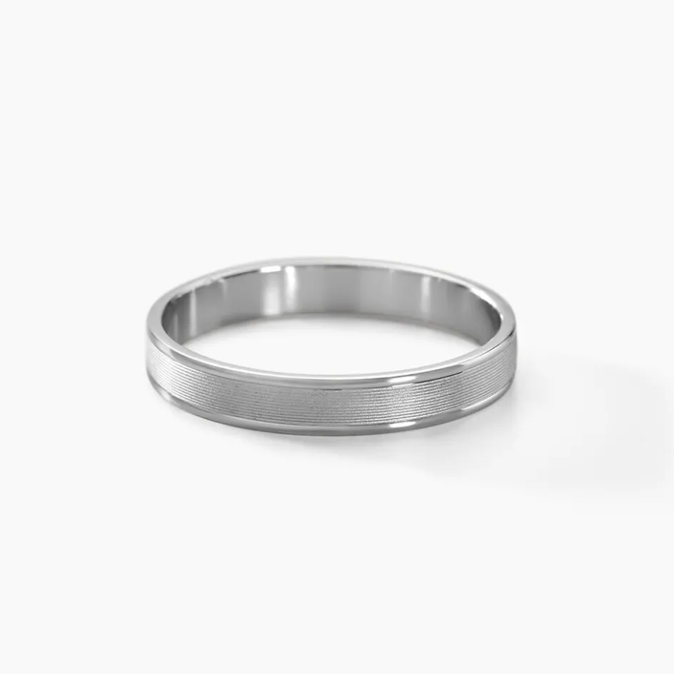 Histoire d'Or Alliance Aelyne Ruban Plat Argent Blanc