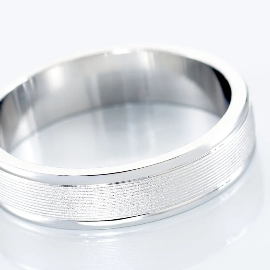 Histoire d'Or Alliance Aelyne Ruban Plat Argent Blanc