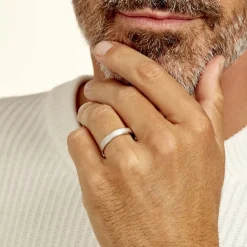 Histoire d'Or Alliance Aelyne Ruban Plat Argent Blanc