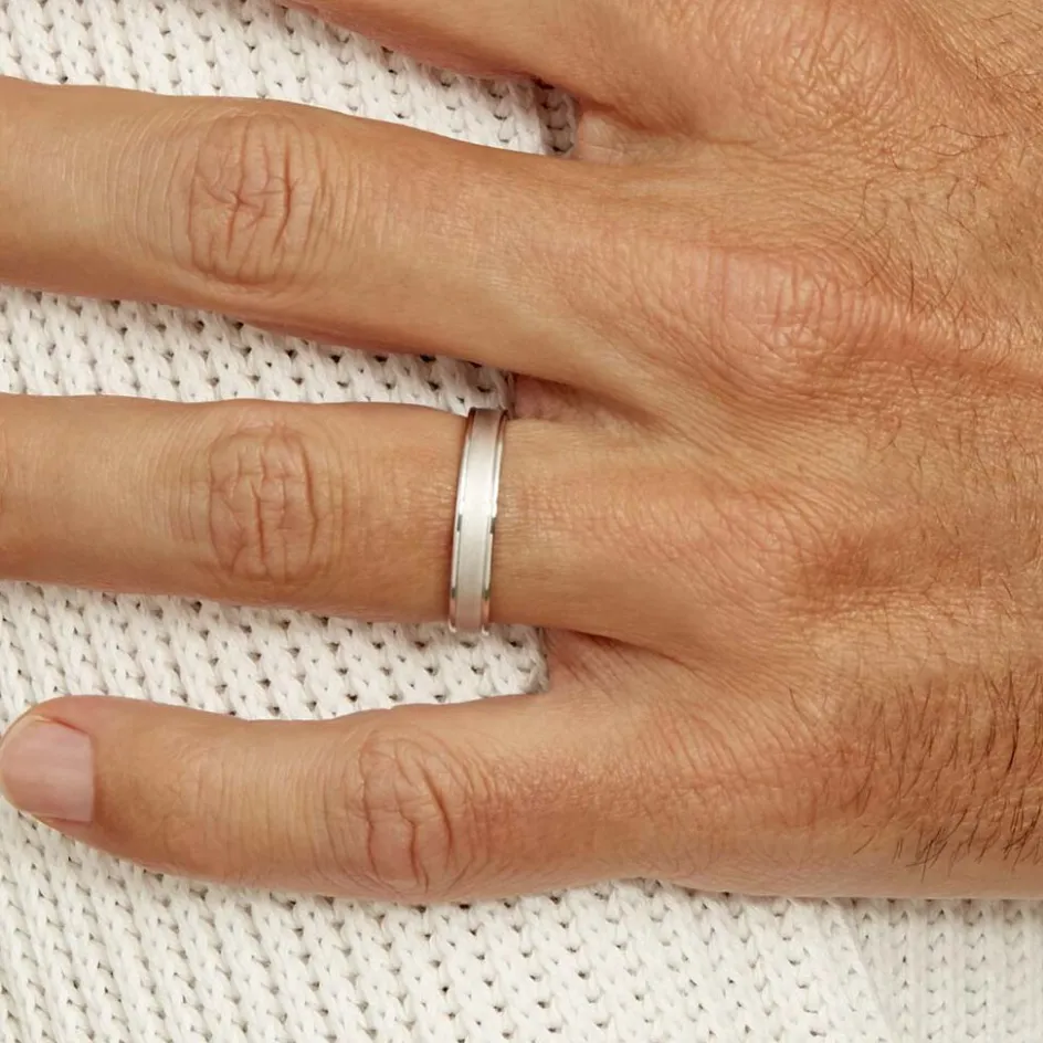 Histoire d'Or Alliance Aelyne Ruban Plat Argent Blanc