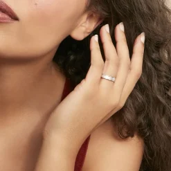 Histoire d'Or Alliance Aelyne Ruban Plat Argent Blanc