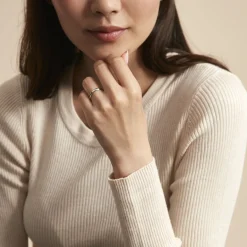 Clearance Histoire d'Or Alliance Aphroditia Demi Jonc Bombe Platine Blanc