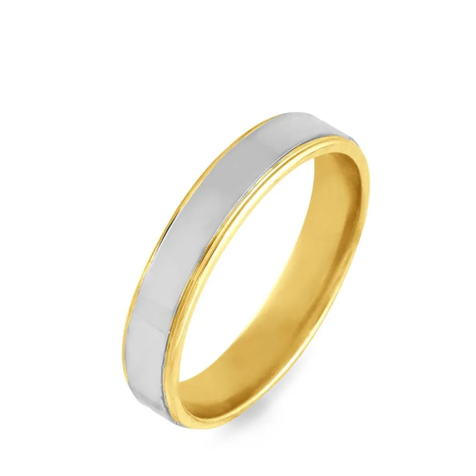 Histoire d'Or Alliance Beatrice Ruban Plat Or Bicolore* Bijoux Personnalisés|Bagues