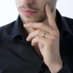 Histoire d'Or Alliance Beatrice Ruban Plat Or Bicolore* Bijoux Personnalisés|Bagues