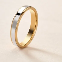 Outlet Histoire d'Or Alliance Beatrice Ruban Plat Or Bicolore