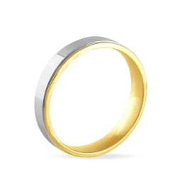 Histoire d'Or Alliance Beatrice Ruban Plat Or Bicolore* Bijoux Personnalisés|Bagues