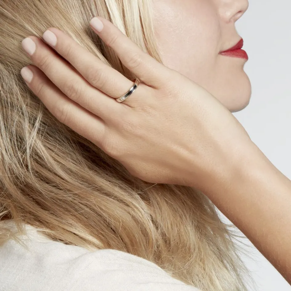 Histoire d'Or Alliance Beatrice Ruban Plat Or Bicolore