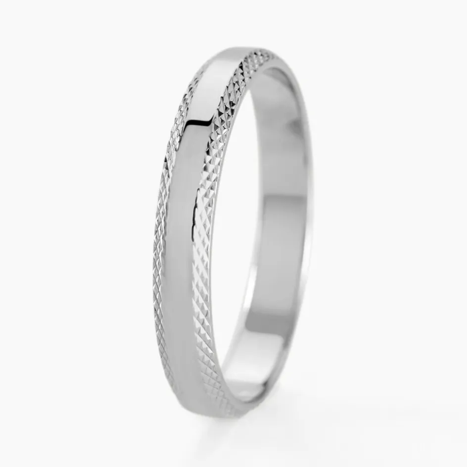 Histoire d'Or Alliance Beritan Demi Jonc Classique Argent Blanc* Bijoux Personnalisés|Bagues