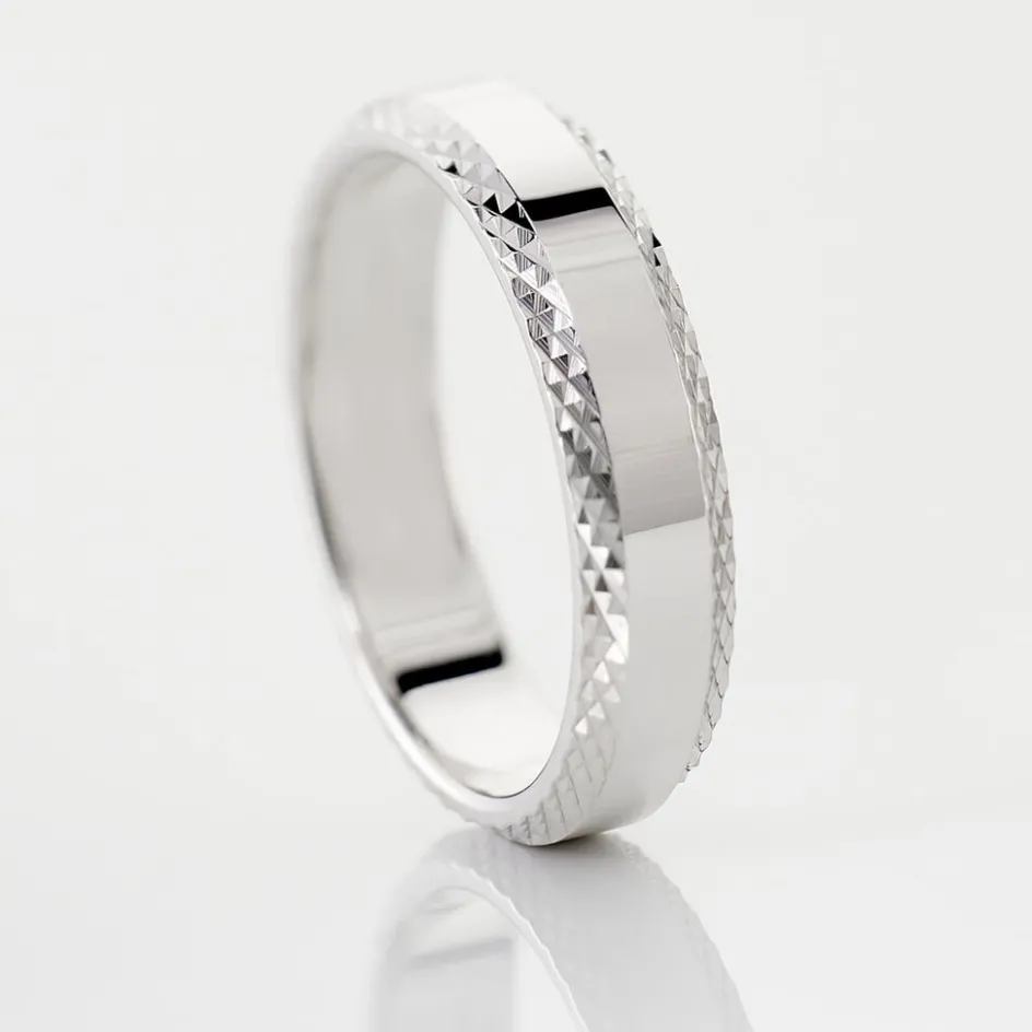 Histoire d'Or Alliance Beritan Demi Jonc Classique Argent Blanc* Bijoux Personnalisés|Bagues