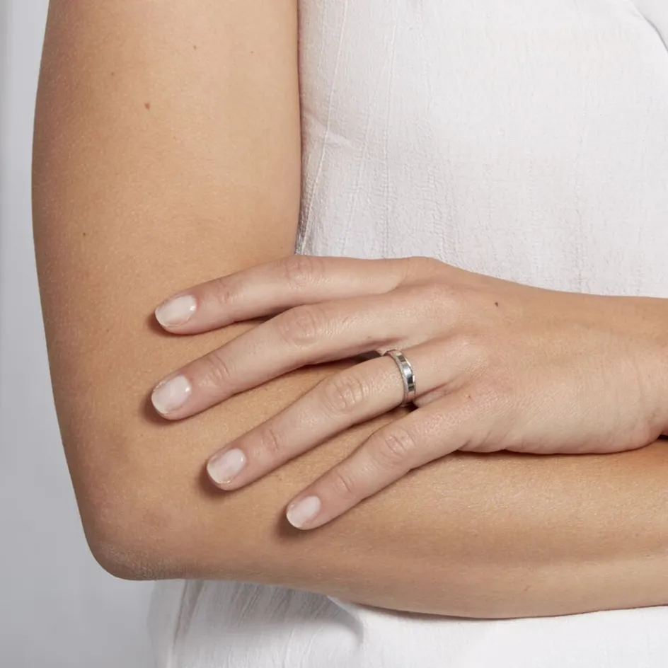 Histoire d'Or Alliance Beritan Demi Jonc Classique Argent Blanc* Bijoux Personnalisés|Bagues