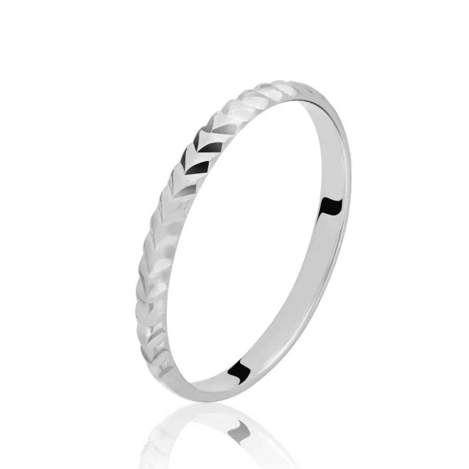 Histoire d'Or Alliance Calista Diamantee Demi Jonc Classique or blanc