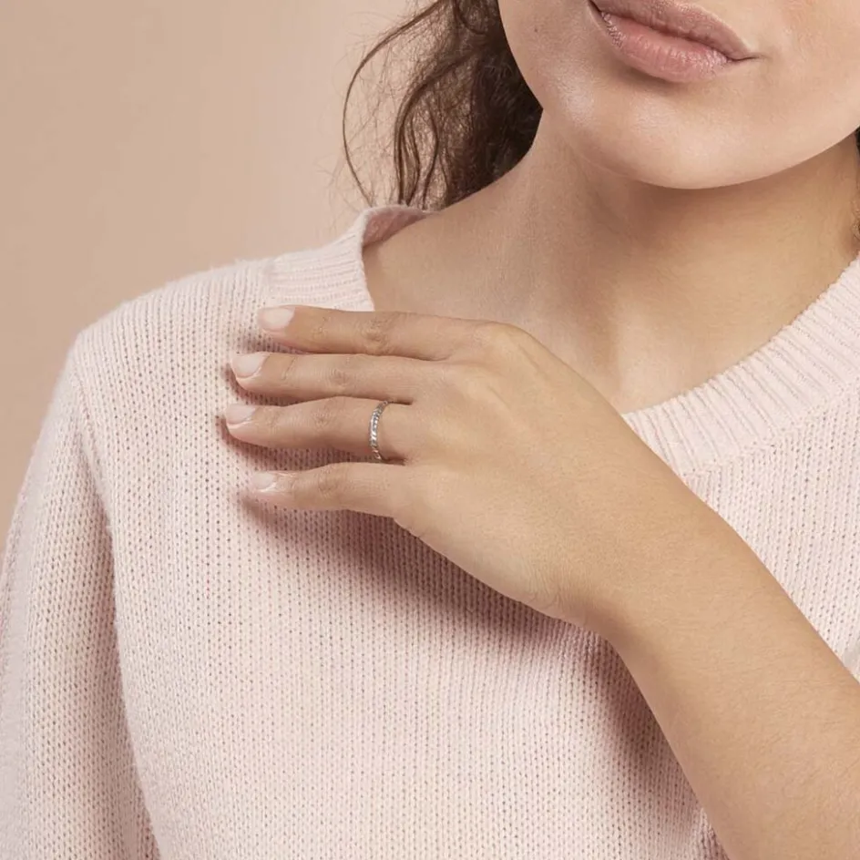 Histoire d'Or Alliance Calista Diamantee Demi Jonc Classique or blanc