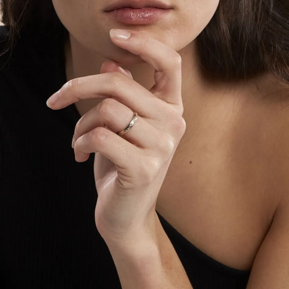 Clearance Histoire d'Or Alliance Cesarius Ruban Plat Or Bicolore