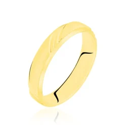 Histoire d'Or Alliance Ciham Ruban Plat Or Jaune* Bijoux Personnalisés|Bagues