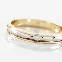 Histoire d'Or Alliance Daphna Ruban Plat Or Bicolore* Bijoux Personnalisés|Bagues