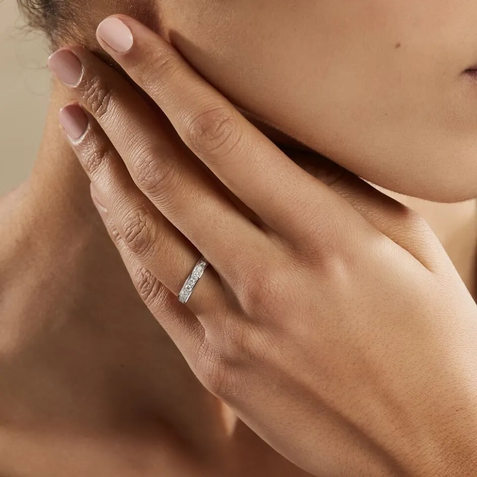 Histoire d'Or Alliance Dionysa Or Blanc Diamant* Bagues|Alliances