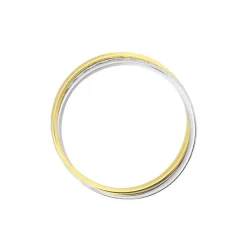 Histoire d'Or Alliance Double Anneaux Ruban Plat Or Bicolore* Bijoux Personnalisés|Bagues