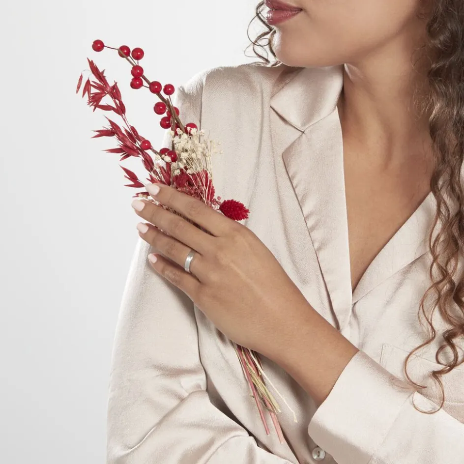 Histoire d'Or Alliance Edos Mat Ruban Plat Or Blanc* Bijoux Personnalisés|Bagues