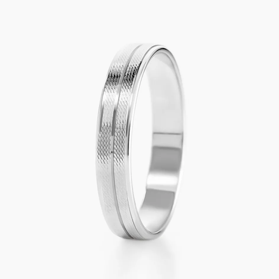 Histoire d'Or Alliance Edos Mat Ruban Plat Or Blanc* Bijoux Personnalisés|Bagues