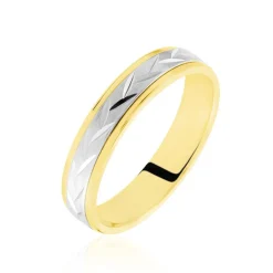Histoire d'Or Alliance Effet Epi Mat Or Bicolore* Bijoux Personnalisés|Bagues