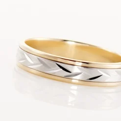 Histoire d'Or Alliance Effet Epi Mat Or Bicolore* Bijoux Personnalisés|Bagues