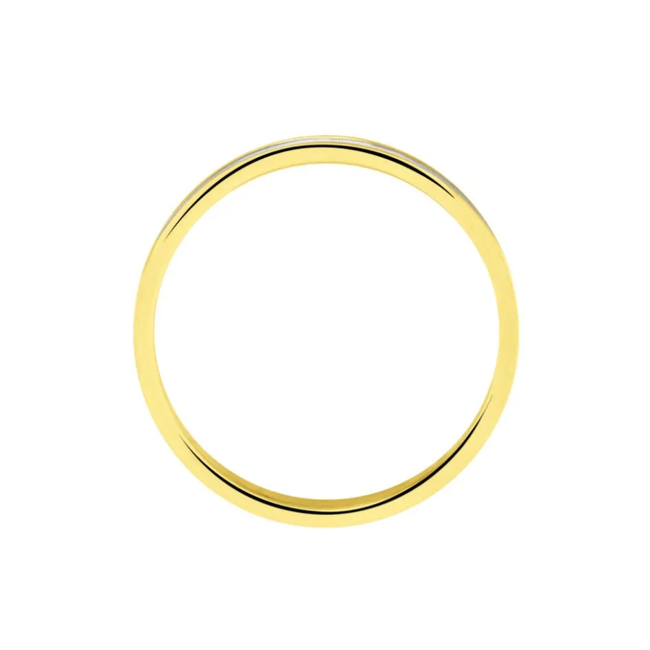 Histoire d'Or Alliance Effet Mat Ruban Plat Or Bicolore* Bijoux Personnalisés|Bagues