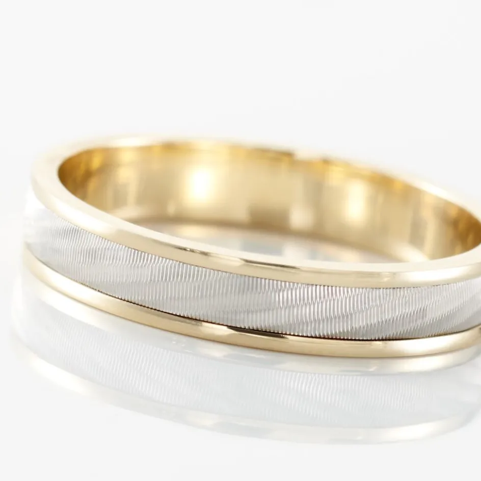 Histoire d'Or Alliance Effet Mat Ruban Plat Or Bicolore* Bijoux Personnalisés|Bagues