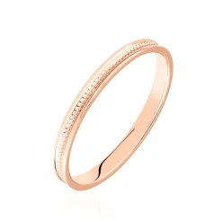 Histoire d'Or Alliance Effet Perle Ruban Plat Or Rose* Bijoux Personnalisés|Bagues