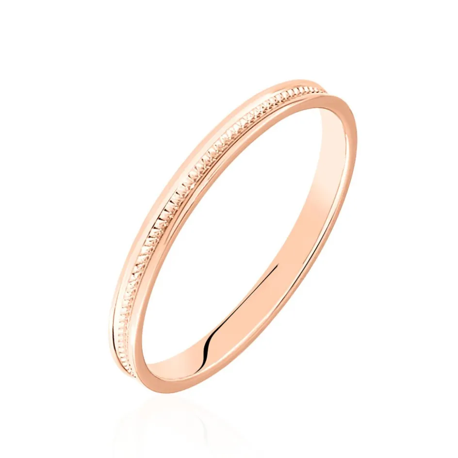 Histoire d'Or Alliance Effet Perle Ruban Plat Or Rose* Bijoux Personnalisés|Bagues