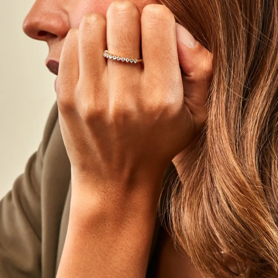 Histoire d'Or Alliance Elnathan Or Jaune Diamant Synthétique* Bagues|Alliances