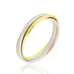 Clearance Histoire d'Or Alliance Entrelacee Demi Jonc Classique Or Tricolore