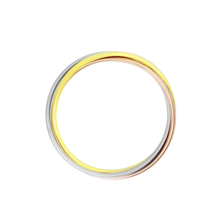 Clearance Histoire d'Or Alliance Entrelacee Demi Jonc Classique Or Tricolore