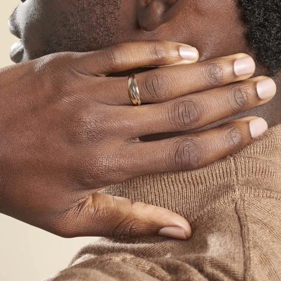 Discount Histoire d'Or Alliance Entrelacee Ruban Plat Or Tricolore