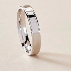 Histoire d'Or Alliance Eole Fantaisie Ruban Plat Or Blanc* Bijoux Personnalisés|Bagues