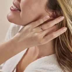 Clearance Histoire d'Or Alliance Fantaisie Diamantee Ruban Plat or bicolore