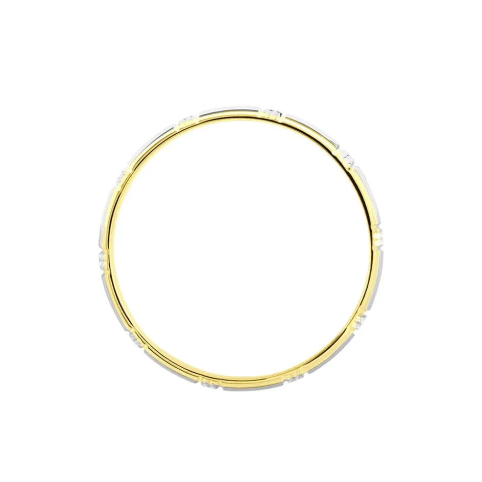 Histoire d'Or Alliance Fantaisie Ruban Plat Or Bicolore* Bijoux Personnalisés|Bagues