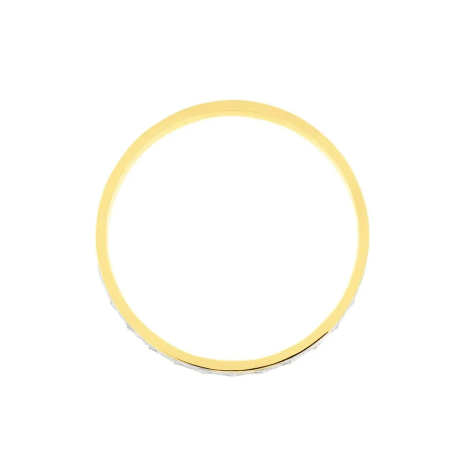 Histoire d'Or Alliance Fantaisie Ruban Plat Or Bicolore
