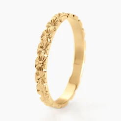 New Histoire d'Or Alliance Fleur Diamantee Ruban Plat or jaune