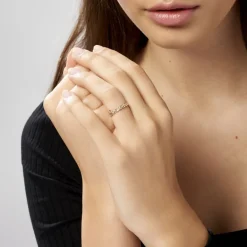 New Histoire d'Or Alliance Fleur Diamantee Ruban Plat or jaune