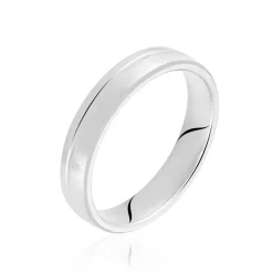 Histoire d'Or Alliance Gaedig Ruban Plat Or Blanc* Bijoux Personnalisés|Bagues