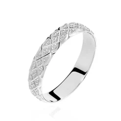 Histoire d'Or Alliance Ginny Ruban Plat Or Blanc* Bijoux Personnalisés|Bagues