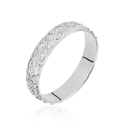 Histoire d'Or Alliance Ginny Ruban Plat Or Blanc* Bijoux Personnalisés|Bagues