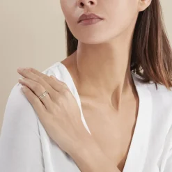 Best Histoire d'Or Alliance Grain De Folie Diamantee Ruban Plat Or Bicolore