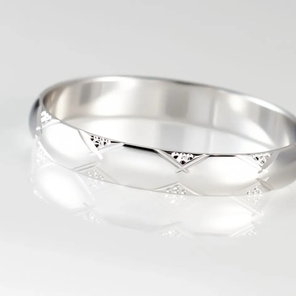 Discount Histoire d'Or Alliance Harmonie Demi Jonc Classique Or Blanc