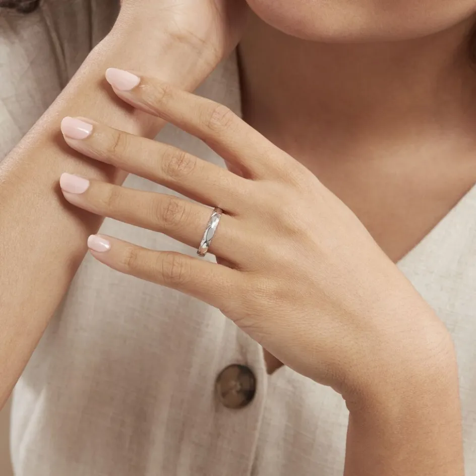 Discount Histoire d'Or Alliance Harmonie Demi Jonc Classique Or Blanc