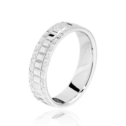 Outlet Histoire d'Or Alliance Herma Ruban Plat Or Blanc