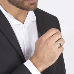 Histoire d'Or Alliance Hild Ruban Biseaute Palladium Blanc* Bijoux Personnalisés|Bagues