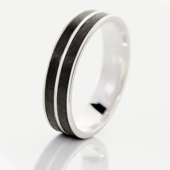 Histoire d'Or Alliance Ikhlas Ruban Plat Argent Blanc* Bijoux Personnalisés|Bagues