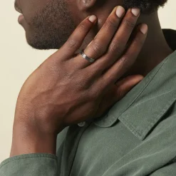 Histoire d'Or Alliance Ikhlas Ruban Plat Argent Blanc* Bijoux Personnalisés|Bagues